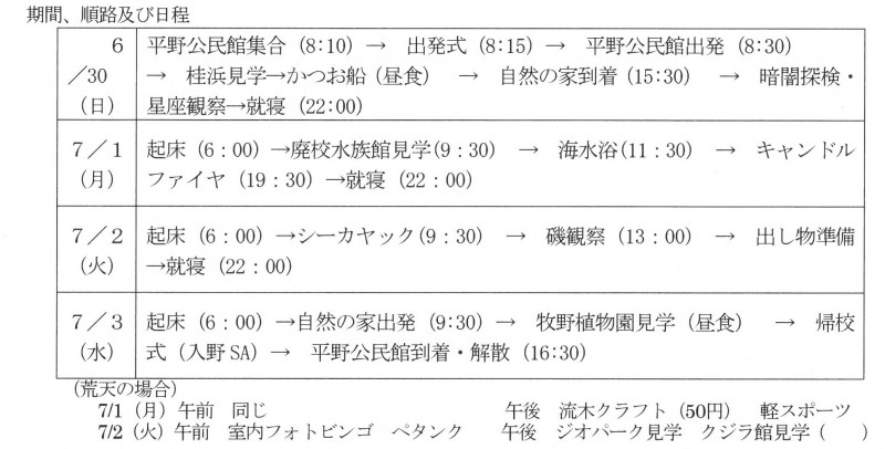 室戸日程